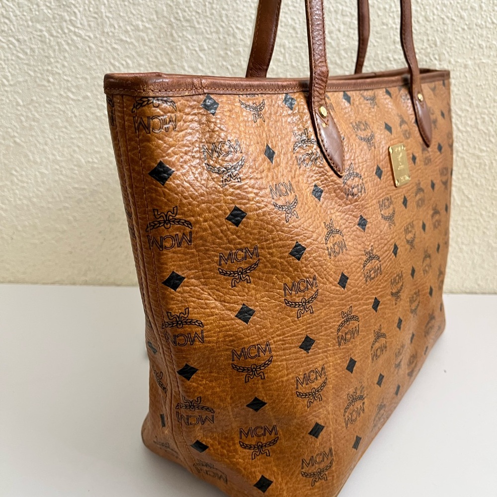 MCM Brown Logo Tote Bag - Picture 9 of 12